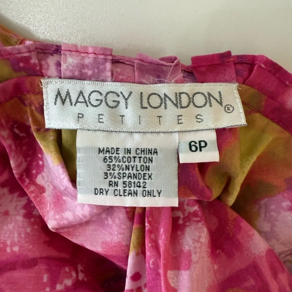 Floral Pink and Green Fit and Flare Sundress 6P
